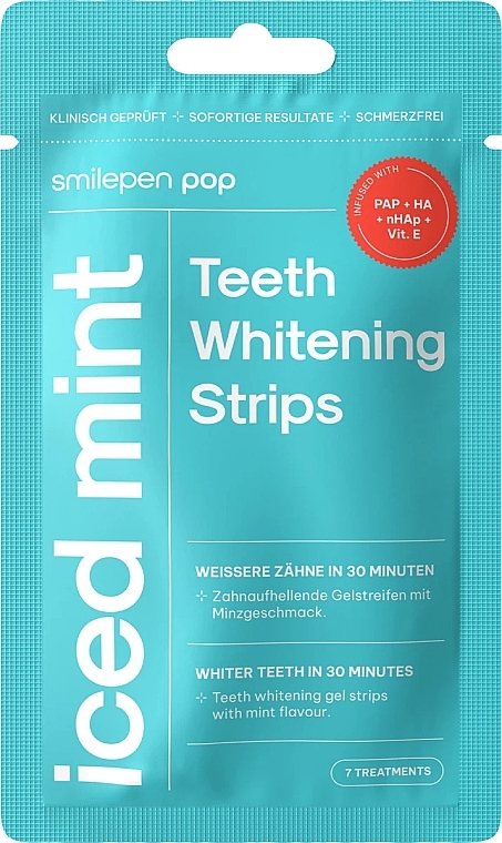 Zahnaufhellungsstreifen - SwissWhite Smilepen Pop Iced Mint Teeth Whitening Strips — Bild N1