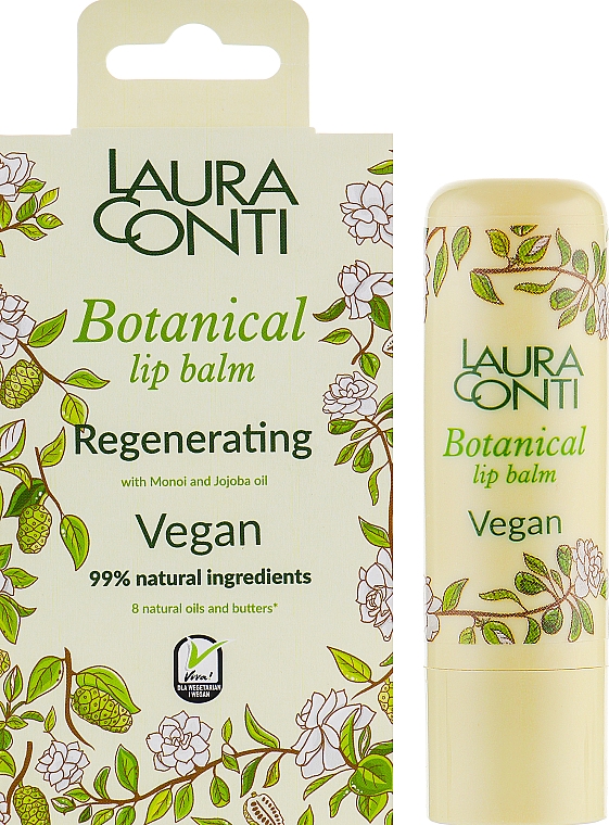 Revitalisierender Lippenbalsam mit Monoi und Jojobaöl - Laura Conti Botanical Vegan Regenerating — Bild N1