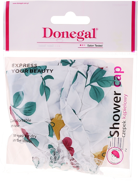 Duschhaube 9298 rote Blumen - Donegal Shower Cap — Bild N2
