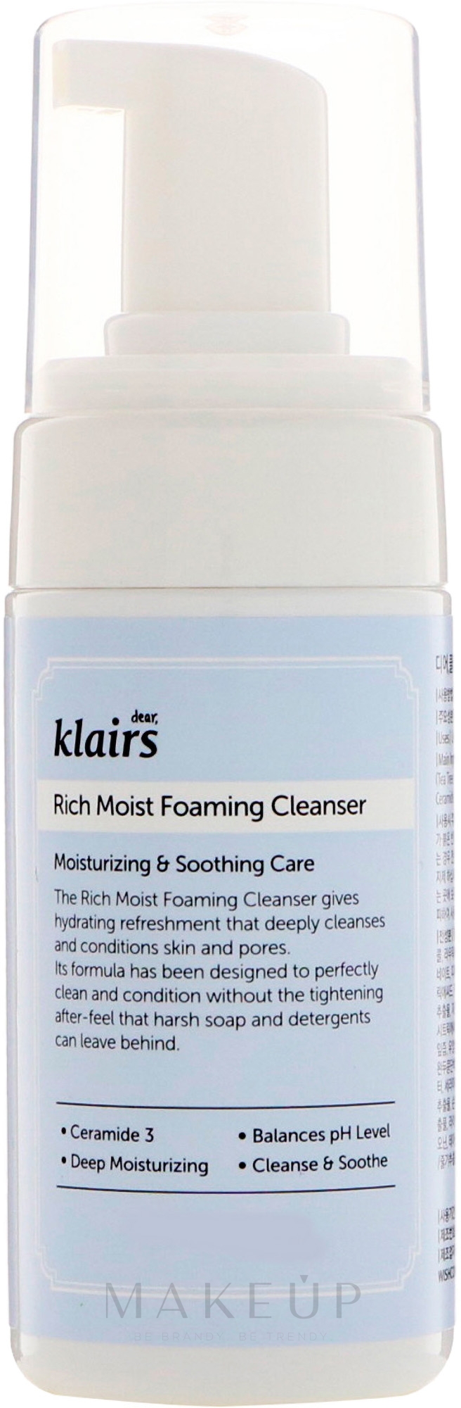 Feuchtigkeitsspendendes Gesichtsreinigungsschaum - Klairs Rich Moist Foaming Cleanser — Bild 100 ml