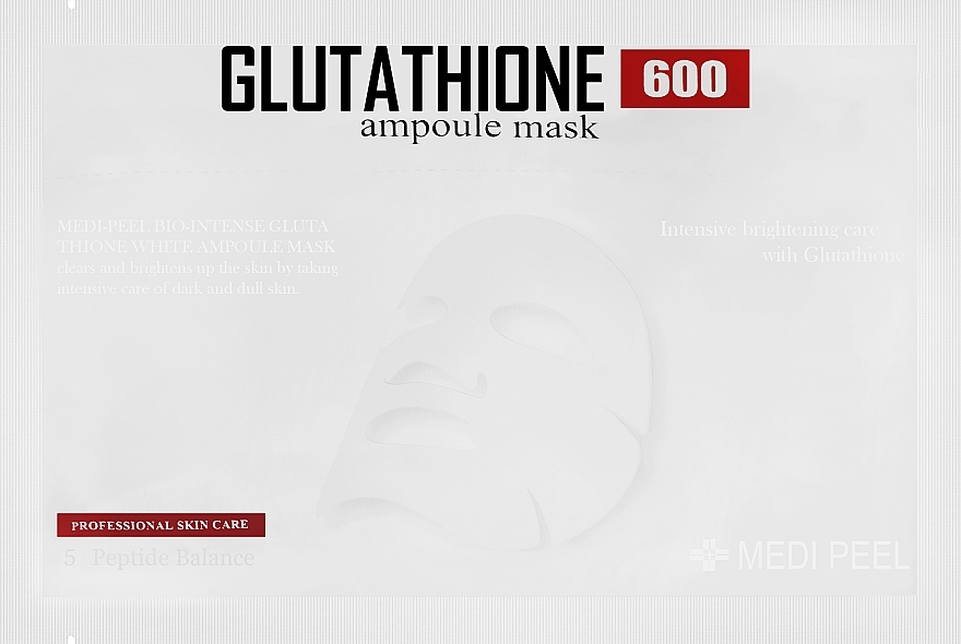 Antioxidative Tuchmaske mit Glutathion und Vitaminen - Medi-Peel Bio-Intense Glutathione White Ampoule Mask — Bild N1