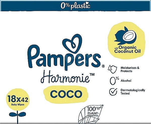 Feuchttücher für Babys 18x42 St. - Pampers Harmonie Coco Baby Wipes — Bild N2