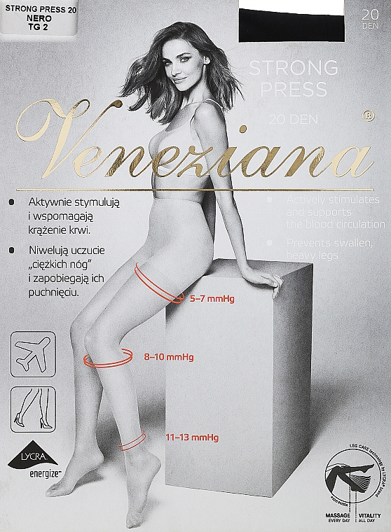Strumpfhose für Damen Strong Press 20 Den nero - Veneziana — Bild N1