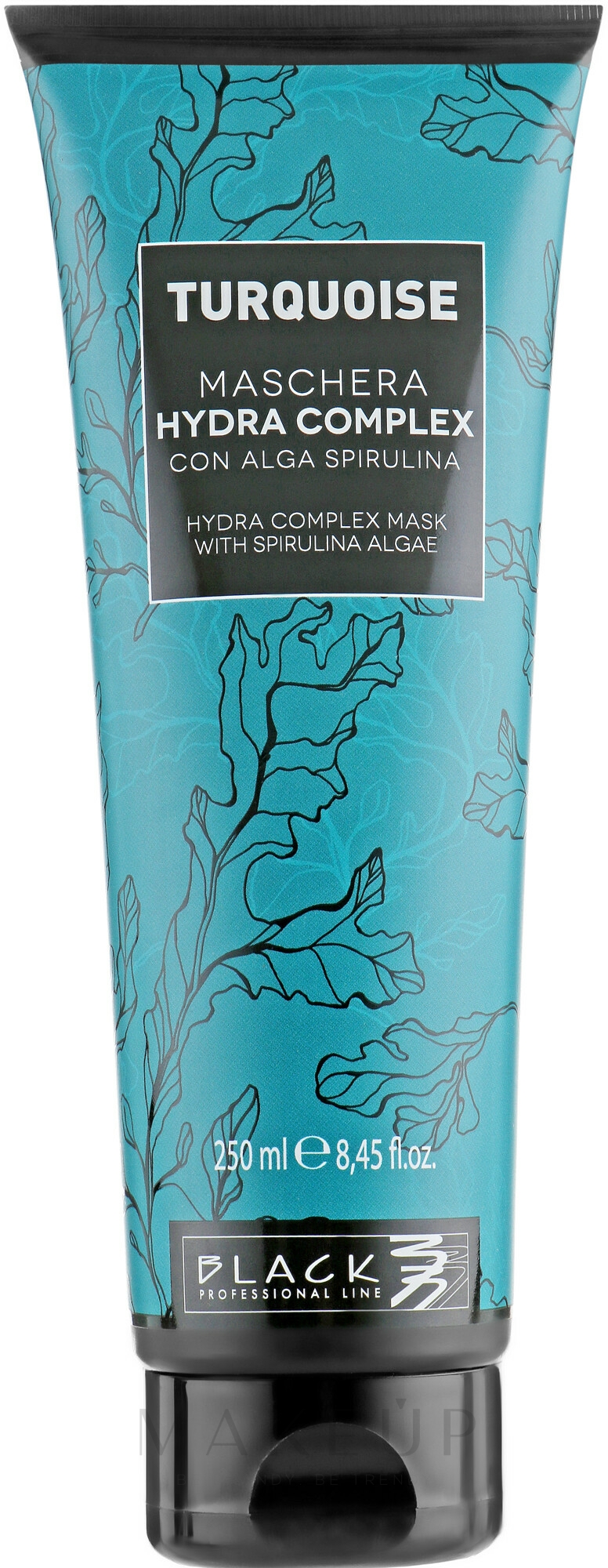 Regenerierende feuchtigkeitsspendende Haarmaske mit Spirulina - Black Professional Line Turquoise Hydra Complex Mask — Bild 250 ml