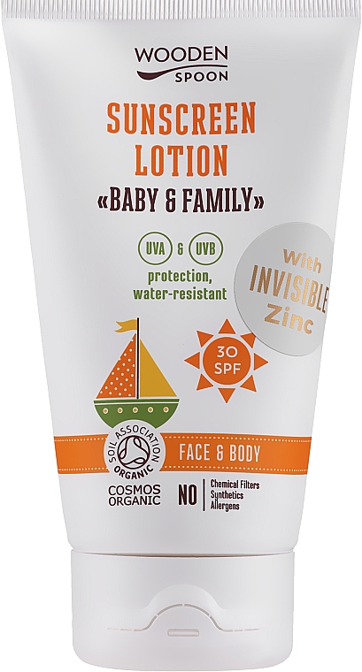 Sonnenschützende Körper- und Gesichtslotion für Babys und Erwachsene SPF 30 - Wooden Spoon Baby & Family Milk SPF30 — Bild N2