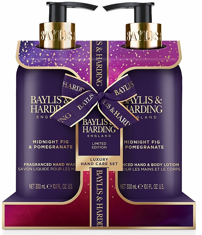 Set - Baylis & Harding Midnight Fig & Pomegranate Luxury Hand Care Gift Set (h/wash/300ml + h/b/lot/300ml) — Bild N1