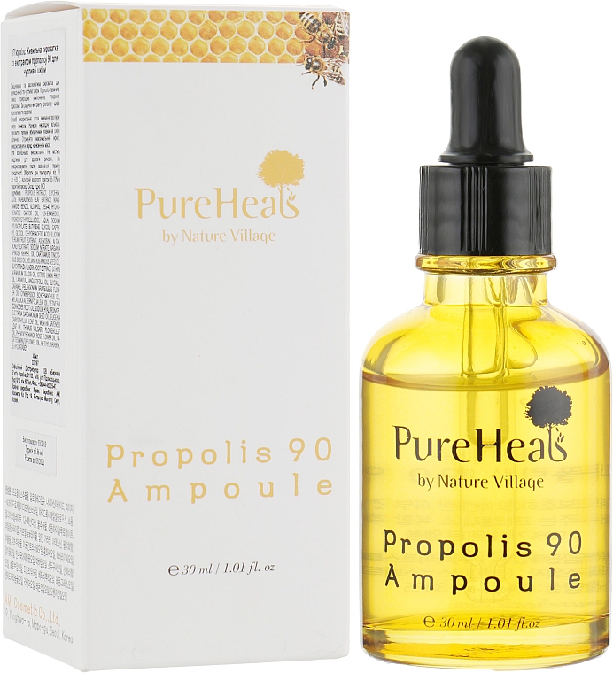 Pflegendes Serum mit Propolis-Extrakt für empfindliche Haut - PureHeal's Propolis 90 Ampoule — Bild N1