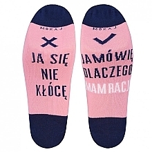 Düfte, Parfümerie und Kosmetik Damensocken 1 Paar rosa mit blauer Aufschrift - Moraj