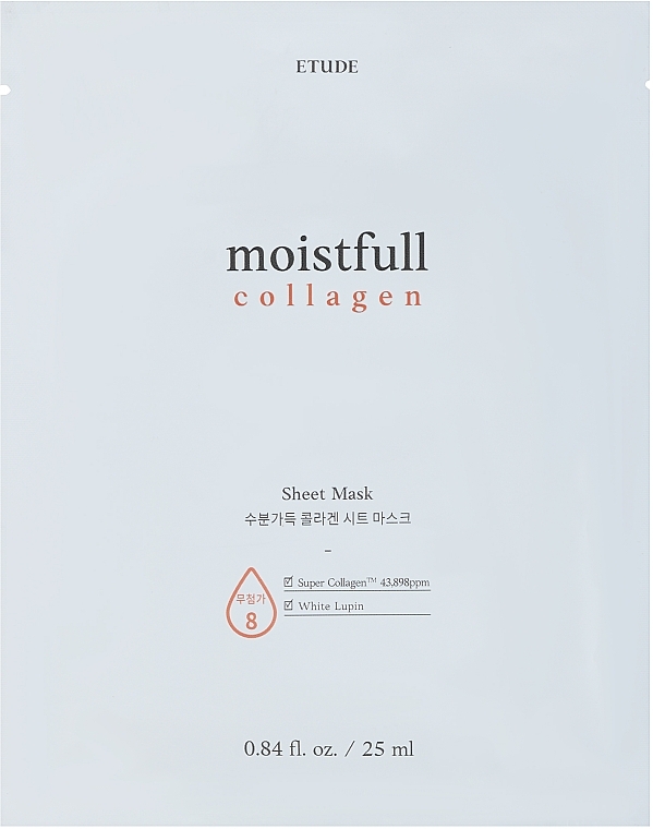 Feuchtigkeitsspendende Tuchmaske für das Gesicht mit Kollagen - Etude House Collagen Moistfull Mask Sheet — Bild N1