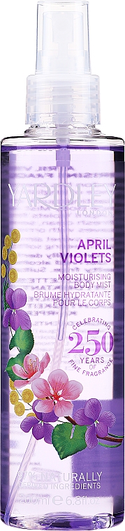 Yardley April Violets Body Mist - Feuchtigkeitsspendender und parfümierter Körpernebel  — Bild N1