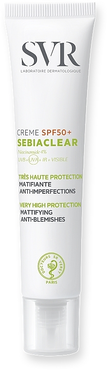 Mattierender Sonnenschutz für Problemhaut - SVR Sebiaclear Cream SPF50+ Very High Protection — Bild N1