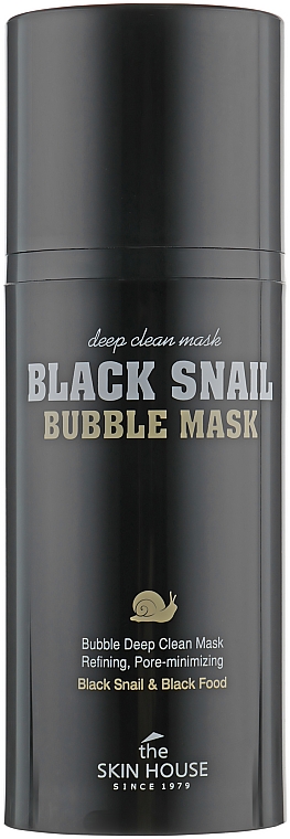 Sauerstoffmaske für das Gesicht mit Schneckenschleim und Aktivkohle - The Skin House Black Snail Bubble Mask — Bild N2