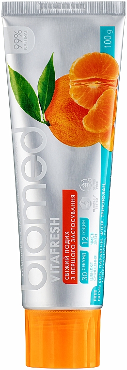 Zahnpasta mit Orangenfrische zur Stärkung des Zahnschmelzes - Biomed Vitafresh — Bild N2