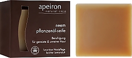 Düfte, Parfümerie und Kosmetik Beruhigende Pflanzenöl-Seife für gereizte und unreine Haut mit Lavandelduft - Apeiron Neem Plant Oil Soap