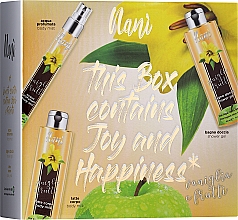 Düfte, Parfümerie und Kosmetik Körperpflegeset - Nani Vanilla & Fruits Gift Set (Parfümierter Körpernebel 75ml + Körpermilch 250ml + Duschgel 250ml)