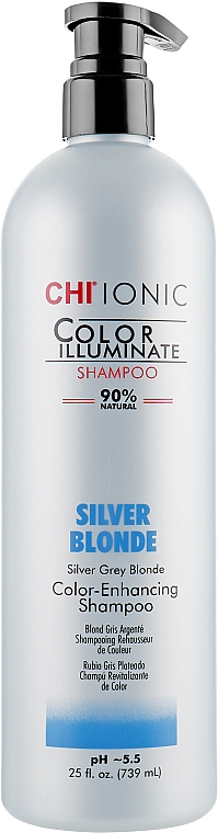Shampoo mit Farbpigmenten gegen Gelbstich - CHI Ionic Color Illuminate Shampoo Silver Blonde — Bild N1