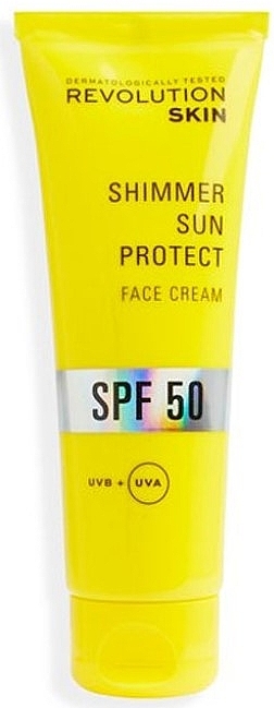 Schimmernde Sonnenschutzcreme für das Gesicht - Revolution Skin SPF 50 Shimmer Sun Protect Face Cream — Bild N1