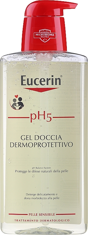 Mildes Duschgel für empfindliche und strapazierte Haut mit Dexpanthenol - Eucerin pH5 Shower Gel — Bild N1