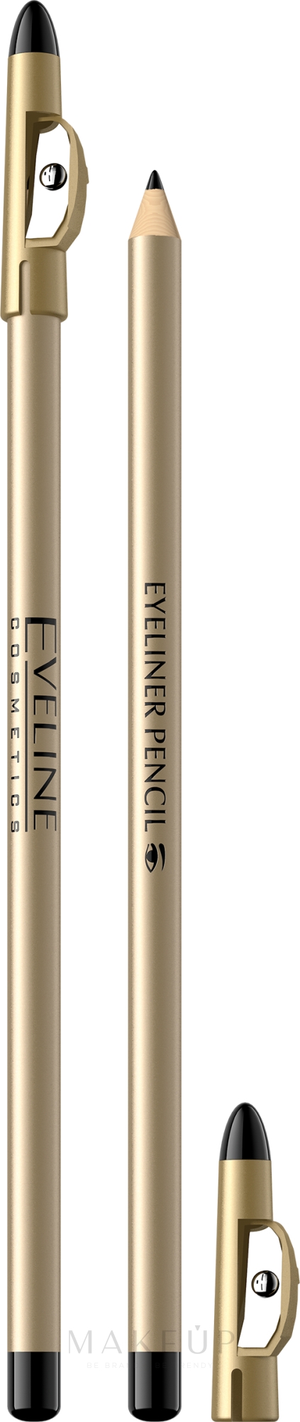 Augenkonturenstift mit Anspitzer - Eveline Cosmetics Eyeliner Pencil — Bild Black