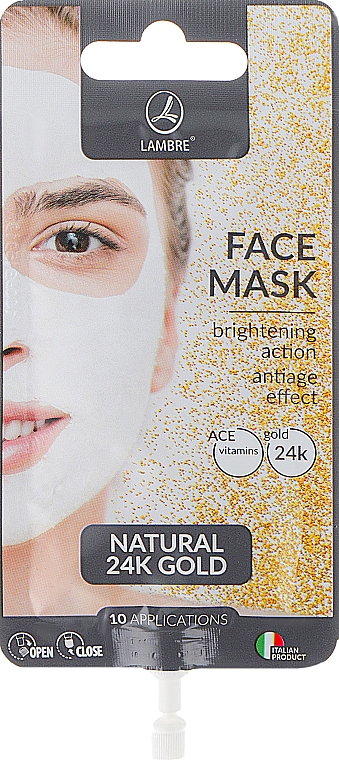 Gesichtsmaske mit Goldpartikeln - Lambre Natural 24K Gold Face Mask — Bild N1