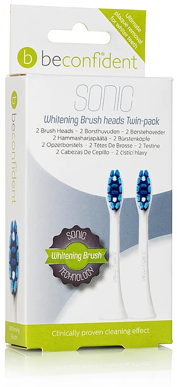 Ersatzkopf für elektrische Zahnbürste weiß 2 St. - Beconfident Sonic Whitening Brush Heads White 2 Units — Bild N1