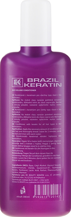 Haarspülung mit Keratin für mehr Volumen - Brazil Keratin Bio Volume Conditioner — Bild N2