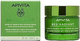 Anti-Aging Gel-Creme für das Gesicht mit weißer Pfingstrose und Propolis - Apivita Bee Radiant Signs of Aging & Anti-Fatigue Gel-Cream Light Texture — Bild N1