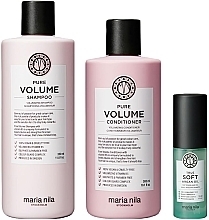 Nagellack-Set - Maria Nila Pure Volume Gift Box (shamp/350ml + cond/300ml + h/oil/30ml) — Bild N1