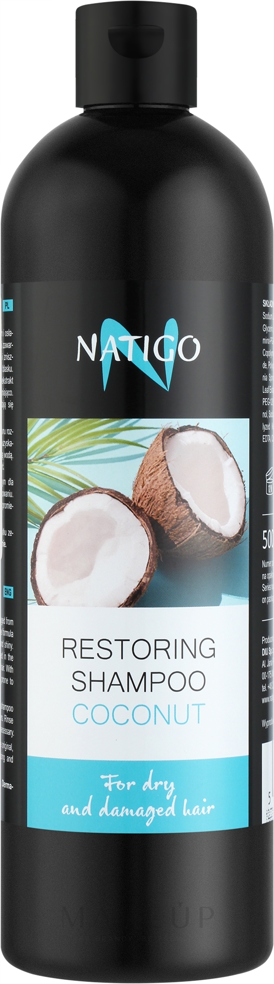 Shampoo für trockenes und geschädigtes Haar mit Kokosnuss - Natigo Repairing Shampoo — Bild 500 ml