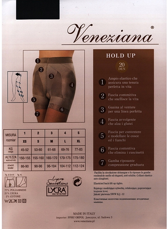 Strumpfhose für Frauen Hold Up 20 Den visone - Veneziana — Bild N2