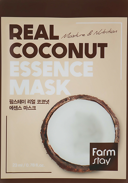 Feuchtigkeitsspendende Tuchmaske mit Kokosnussextrakt - FarmStay Real Coconut Essence Mask — Bild N1