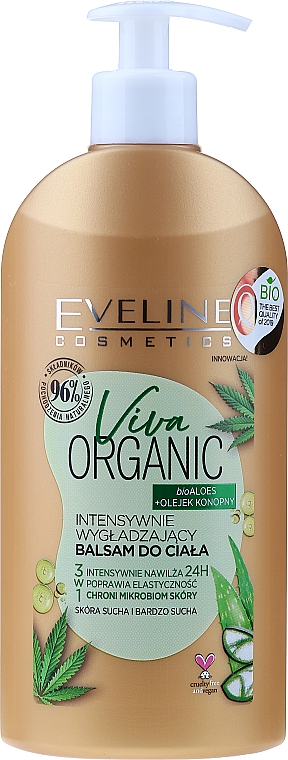 Glättender und feuchtigkeitsspendender Körperbalsam - Eveline Cosmetics Viva Organic Body Balm — Bild N1