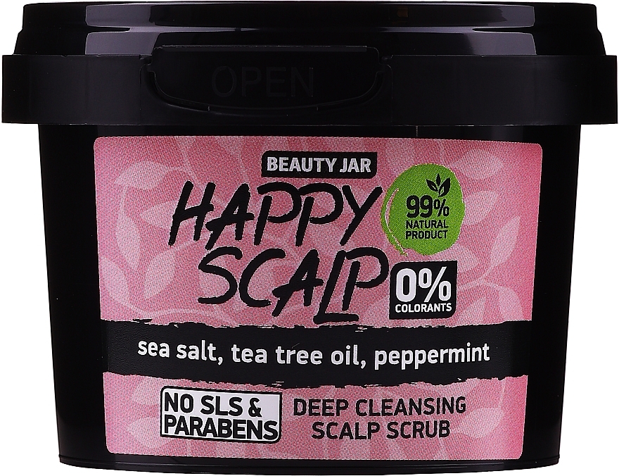 Kopfhaut-Peeling mit Meersalz, Teebaumöl und Pfefferminze - Beauty Jar Happy Skalp Deep Cleansing Scalp Scrub — Bild N1