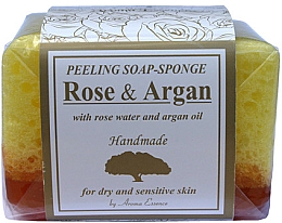 Düfte, Parfümerie und Kosmetik Handgemachte Peeling-Seife mit Rosenwasser und Arganöl - Aroma Essence Peeling Soap Sponge "Argan"