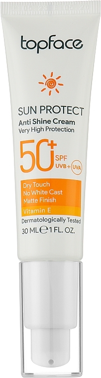 Sonnenschutzcreme für das Gesicht SPF50+ - TopFace Sun Protect Anti Shine Cream SPF50+ — Bild N1