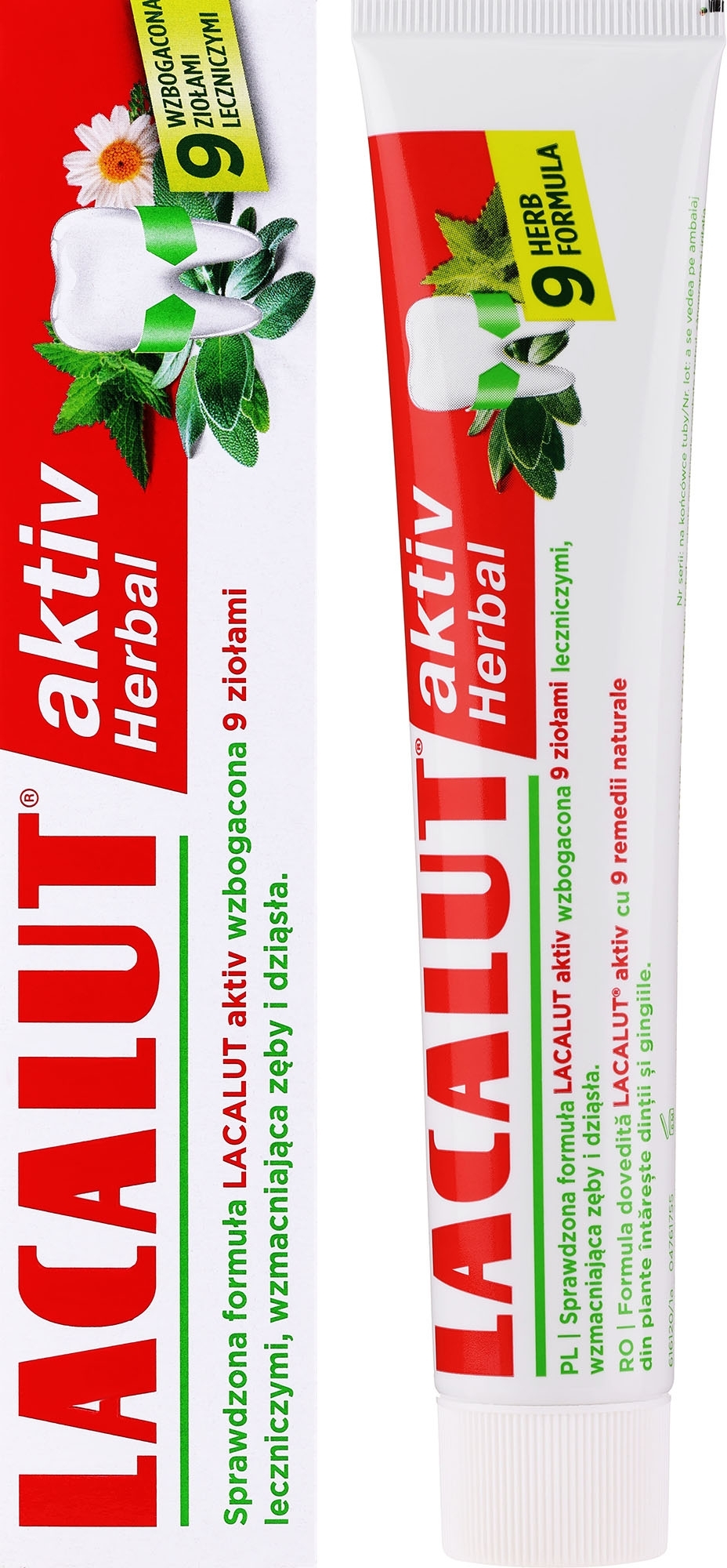 Zahnpasta zur Stärkung von Zähnen und Zahnfleisch - Lacalut Aktiv Herbal Toothpaste — Bild 75 ml