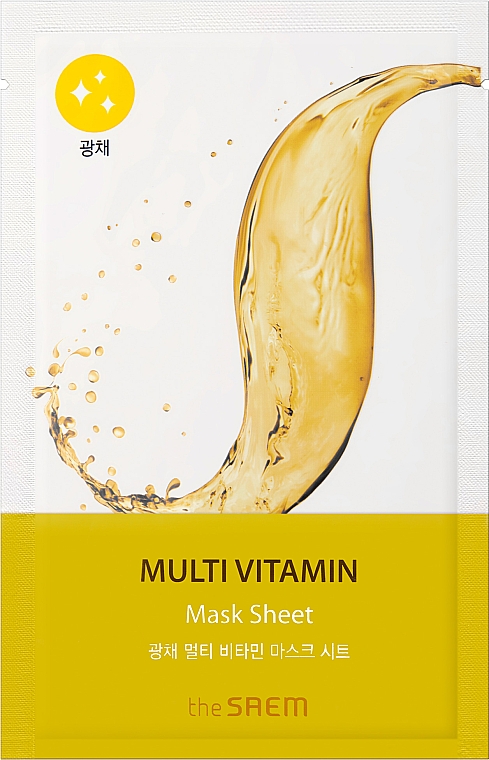 Tuchmaske für das Gesicht mit Multi-Vitamin - The Saem Bio Solution Radiance Multi Vitamin Mask Sheet