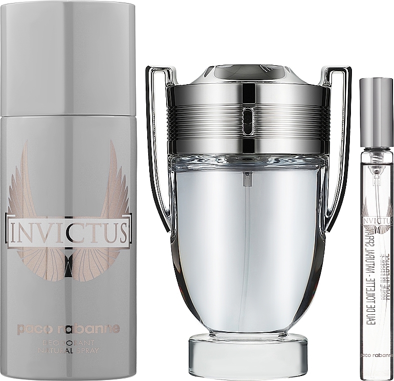 Duftset (Eau de Toilette 100ml + Deospray 150ml+ Eau de Toilette 10ml)  - Paco Rabanne Invictus  — Bild N3