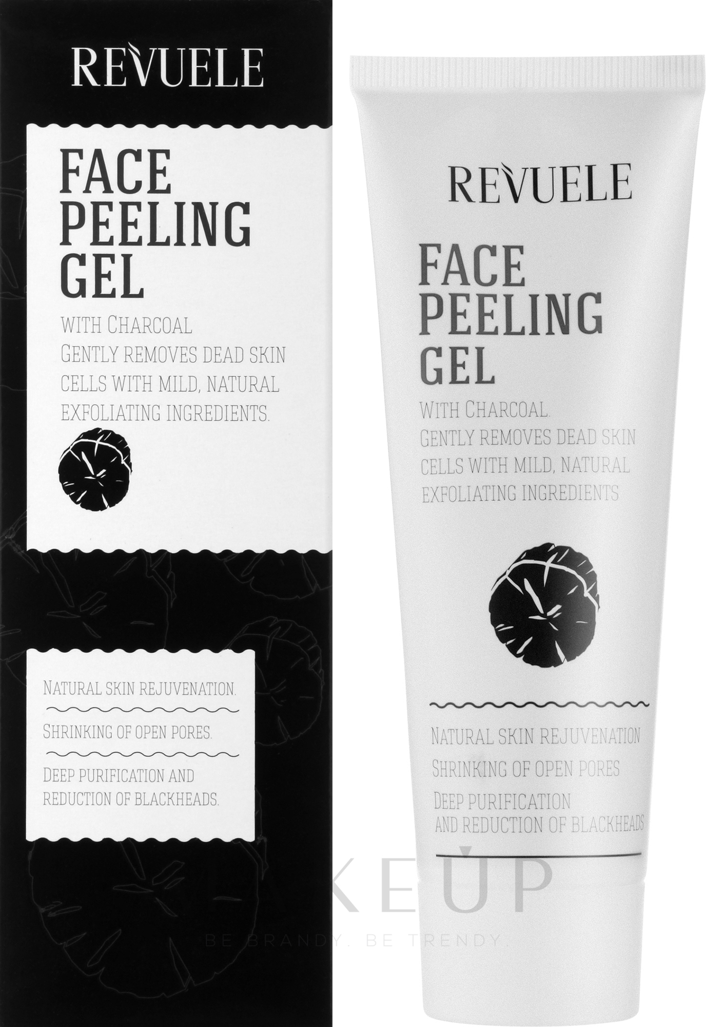 Glättendes Gesichtspeeling-Gel mit Aktivkohle - Revuele Face Peeling Gel With Charcoal — Bild 80 ml