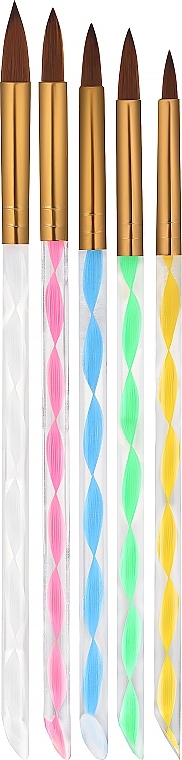 Pinselset für Gel und Acryl 5 St. - Sunone Kolinsky Nail Brush  — Bild N1