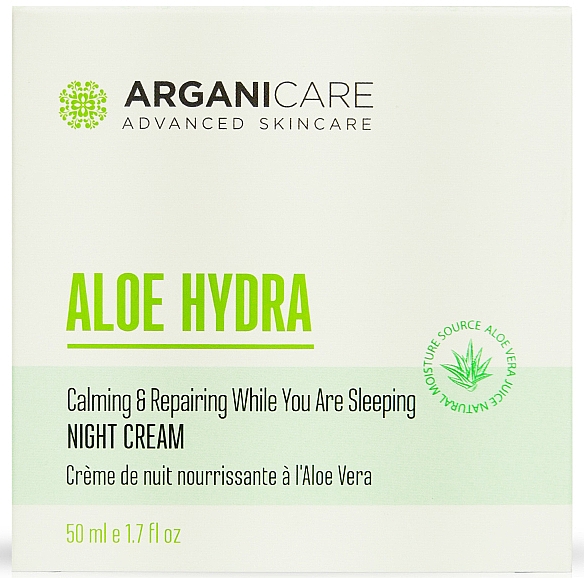 Nachtcreme für das Gesicht - Arganicare Aloe Hydra Night Cream — Bild N1