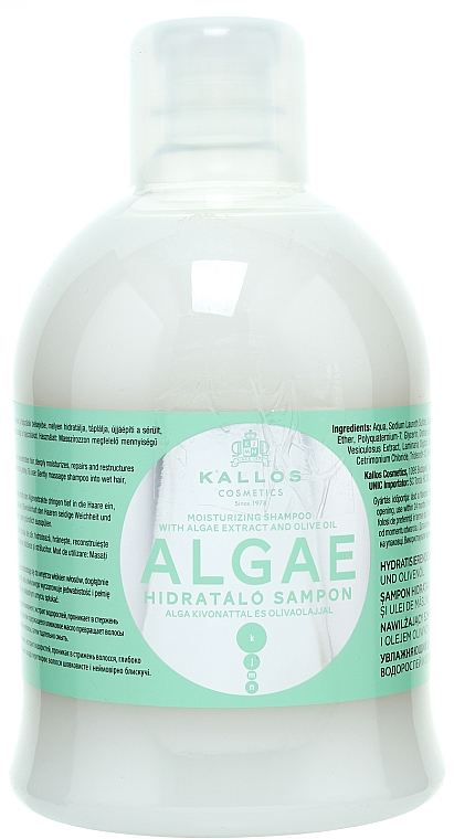 Hydratisierendes Shampoo mit Algenextrakt und Olivenöl - Kallos Cosmetics Algae Moisturizing Shampoo — Bild N1
