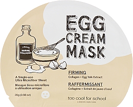 Düfte, Parfümerie und Kosmetik Straffende Tuchmaske für das Gesicht mit Kollagen und Eiweiß-Extrakt - Too Cool For School Egg Cream Mask Firming
