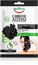 Düfte, Parfümerie und Kosmetik Detox Tuchmaske mit Aktivkohle und Aloe Vera - Equilibra Active Charcoal Detox Tissue Face Mask