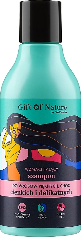 Shampoo für schwaches und trockenes Haar mit Schwarzkümmel-Extrakt - Vis Plantis Gift of Nature Strengthening Shampoo For Thin & Delicate Hair — Bild N1