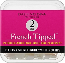 Düfte, Parfümerie und Kosmetik French Nagel-Tips - Dashing Diva French Tipped Short White 50 Tips Size 2