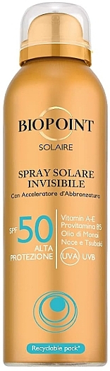 Sonnenschutzspray für das Gesicht SPF50 - Biopoint Solaire Spray Solar Invisible SPF 50 — Bild N1