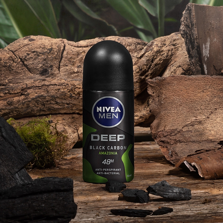 Deo Roll-on Antitranspirant - Nivea Men Deep Black Carbon Amazonia Anti-Perspirant — Bild N3