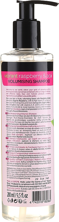 Volumen Shampoo mit Bio Himbeere und Acai - Organic Shop Raspberry & Acai Volumising Shampoo — Bild N2