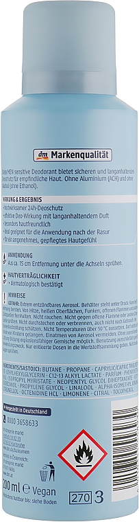 Aerosol-Deodorant für empfindliche Haut - Balea Men Sensitive Deodorant — Bild N2